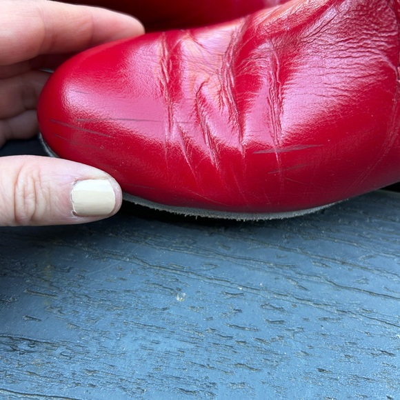 Cherry Red Vintage Fringe Cowboy Boots - Picture 5 of 14